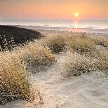 "Swaying Waves" large greeting card featuring sand dunes on Berrow Beach, Somerset.